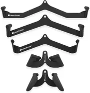 METEOR 5pc LAT Pull Set ,LAT Pull Down Bar, Biceps Curl Bar, Triceps Curl Bar ,V-Grip Bar, Cable Attachment, Cable Machine Accessories
