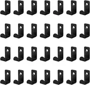 Diakey 28 Pack Vinyl Record Wall Mount Display Holder, Stainless Steel Record Wall Shelf Stand, Strong Load-Bearing Metal Hanger Rack for Album CD Storage with Screws, Short Black