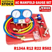 R134A Refrigerant Manifold AC Gauges Set Air Conditioning Tools Kit +5 feet Hose