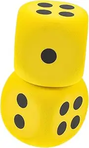 WOONEKY 2pcs Foam Dice Giant Dice Decorations Large Big Foam Giant Game Nights Theme Party Prop Party Playing Supplies Game Prop Yellow Eva