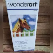 NEW Horse Pony Latch Hook Kit Brown Horse Picket Fence
