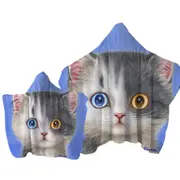 Black and White Beautiful Kitten Cat Towel with Hood
