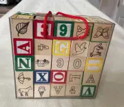 MELISSA & DOUG Wooden Solid Wood ABC 123 Blocks, Includes 50, COMPLETE Container