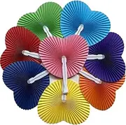 [STKARCV] 6pcs Round Folding Handheld Paper Accordion Decorative Fans Assortment Party Favor Wedding Birthday