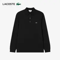 在飛比找momo購物網優惠-【LACOSTE】男裝-經典修身長袖Polo衫(黑色)