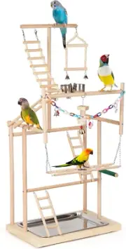 Parrot Playstand Parrot Perch Stand 4 Layers Bird Playground Large Bird Play Sta