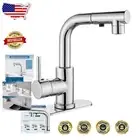 Contemporary Polished Chrome Faucet with 3-Function Spray for Modern Bathrooms