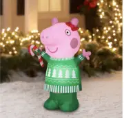. Airblown Inflatable Christmas Peppa Pig 3.5 Ft Christmas Yard Decor