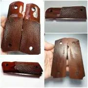 Colt 1911 Full Size Outstanding Grips Burgundy Grips Checkered Wood Handmade Fit
