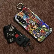 Phone Case Compatible with Sony Xperia1 VII, Dirt-Resistant Protective Soft case Graffiti Wristband Fashion Design Phone Holder Anti-Knock