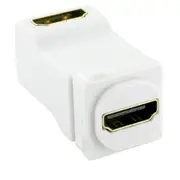 HDMI Connector Right Angle Insert White for Custom AV Wall Plate