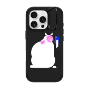 iPhone 16 Pro Impact Ring Stand Case MagSafe Compatible Simple Cat - 06White