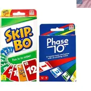 Portable Phase 10 & Skip-Bo Card Game Set - Hours of Fun for 2-7 Players