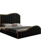 Elegant Shopping Estore Luxury Bedframe With Gas Lift Storage Black Velvet Fabri