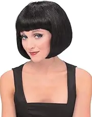 Supermodel Black Wig for Adults