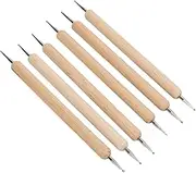 Embossing Stylus Set, 6 Pcs Double End Tracing Dotting Stylus for DIY Leather Craft Lovers Professionals Modeling Tools Sculpture Supplies