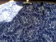 LADIES BEACH TOP REGATTA BLUE WHITE SIZE LARGE