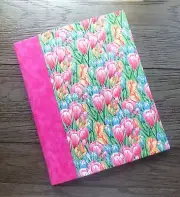Fabric Covered Hardcover Notebook Composition Book Cover - Rainbow Tulip FIeld
