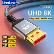 Unnlink DisplayPort Cable DP 1.4 8K 60Hz 4K 165Hz Braid High Speed Compatible DP