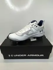 Under Armour Womens Softball Cleats Size 6 UA Glyde MT White Midnight Navy