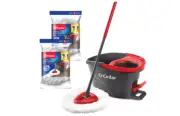 O-Cedar EasyWring Microfiber Spin Mop & Bucket Floor Cleaning System + 2 Refills