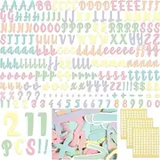 Humyoun 221 Pcs Classroom Bulletin Board Letters Colorful Alphabet Cutouts Number and Punctuation Symbol Combo Letter Cutouts for Wall Chalkboard Poster Board Decor(Macaron Italic)