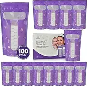 EloBello Breastmilk Storage Bag100-Pack 7oz Breast Milk Storage Bags Freezer BPA Free – Leakproof Double Zip Milk Bags for Breastmilk Refrigeration – Self-Standing Disposable Breastmilk Storage