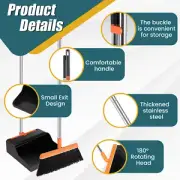 Broom and Dustpan Set with Adjustable Long Handle Efficient Broom Dustpan ``-