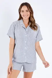 Comfy Stripe Boxer Pj Set--PAP-21171
