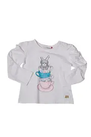 Bunny In A Cup Rouched Top--RUN-RG50036