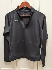 New Under Armour Shirt Women Small Black Pull Over Loose Quarter Zip NWT