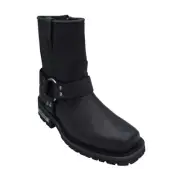 Hypard Women's 7" Square Soft Toe Side Zipper Harness Boot Black