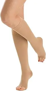[Relaxsan] M1150A Soft microfiber open-toe medical compression knee high socks - Class 1 (15-21 mmHg)