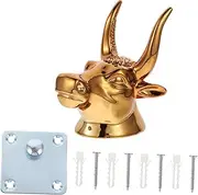 Kisangel 1 Set Creative Bull Head Guitar Wall Hook Hanger for Ukulele Guitar Elegant Golden Finish Durable Design for Home Decor Instrument Display