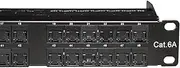 Patch Panel 48 Ports Category 6A Unshielded with Closing Lids Network Connectors and Cable Holder