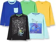 [Amazon Essentials] Boys' Long-Sleeve T-Shirts (Previously Spotted Zebra), Pack of