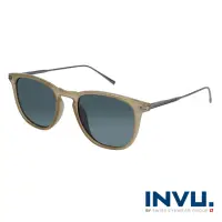 在飛比找momo購物網優惠-【INVU】瑞士精品粗框偏光太陽眼鏡(咖 B2004A)