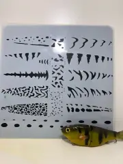 10 pack multi lure pattern LARGE 6" patterns mylar airbrush sheet 7.5 mil