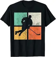 [X.Style] Ice Hockey Tshirt Player Stick Tee Goalie Retro Vintage T-Shirt ds613 T-Shirt