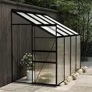Greenhouse Anthracite Aluminium 5.24 m,Spacious Polycarbonate Greenhouse with Aluminum Frame for Plant Protection Gardening