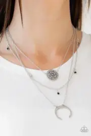 Paparazzi: Lunar Lotus - Black Necklace