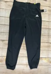 NWT Mens Adidas Triple Stripe Traditional Black Baseball Pants Climalite Relaxed