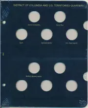 WHITMAN Coin Album Page #2643 DC & US Territory Quarter - No Dates 25 cent