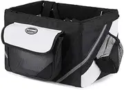 Bike Pet Carrier Basket - Padded Dog Transport Bag, Breathable Ride Crate | Durable Handlebar Mount Bag, Basket Zipper Closure for Medium Pets Like Cats Rabbits Puppies Biking Trips