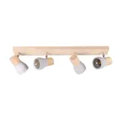 Kofi 4-Light Wooden Base Concerete Shade Ceiling Spot Light Lamp Cement Grey