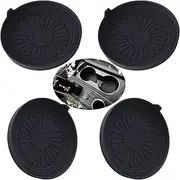 Silicone Soft Cup Holder Coasters, 4 pcs Universal 3 inch, Fit Most Cars - Black