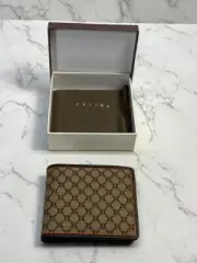 CELINE Monogram Unisex Canvas Blended Fabrics Leather Wallet