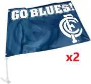 Carlton Blues AFL Car Flag 30 cm x 45 cm! 2 Flags for 1 Price!