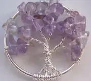 Natural Amatrine Tree of Life Pendant Necklace Wire Wrapped Silver Gemstone