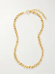 [SAINT LAURENT] SAINT LAURENT - Hammered Gold-tone Necklace - M M Gold